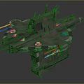 Detailed Interstellar Spaceship Design With Multiple Armored Modules And Weapon Systems