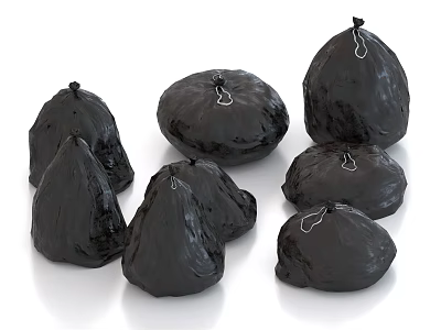 Black Drawstring Garbage Bags Household Supplies Multiple Pack for Home Daily Use 3d model
