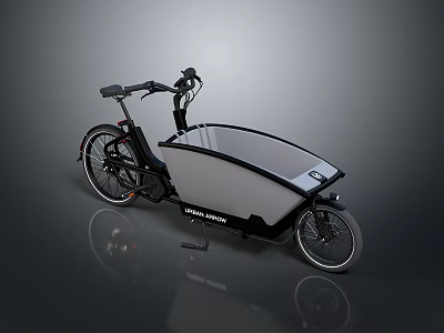 Modern Electric Cargo Bike With Spacious Storage Box And Sleek Design Features 3d model