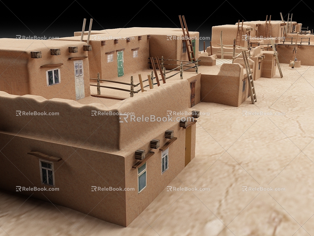 Desert House Old House Adobe House Old House African Duck House 3d model