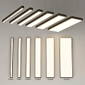 Sleek Modern Rectangular Pendant Lights With Various Sizes For Interior Lighting Fixtures 3d model