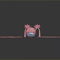 Blue Car Under Pink Palm Trees And Arch On Pink Grid Floor With Gray Background
