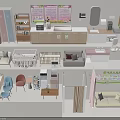 Baby Room Nursery Furniture With Crib Playpen Sofa Tables Chairs And Storage Cabinets