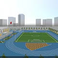 Sports Fitness Outdoor Track and Field Stadium with Football Field Running Track and Sandpit