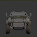 Camouflage Rusty Armored Military Vehicle With Large Tires Antenna Design
