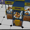 Colorful Indoor Claw Machine Amusement Equipment With Win A Prize Sign And Stuffed Toys