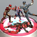 Avengers Civil War Action Figure With Captain America Iron Man Spider Man On Shield Base