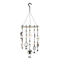 Adorable Hanging Decor With Circular Frame Sheep Figures Daisy And Wooden Beads