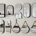 Various Shaped Modern Design Wall Mirrors for Home Decor 3d model