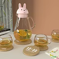 Modern Tea Set Rabbit Tea Set Combination 3d model