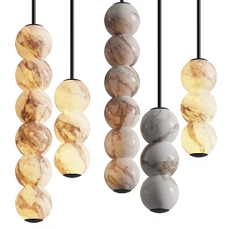 Modern chandelier marble pearl chandelier 3d model