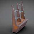 Industrial Style Metal Display Shelf with Multiple Shelves and Bottom Storage Drawers