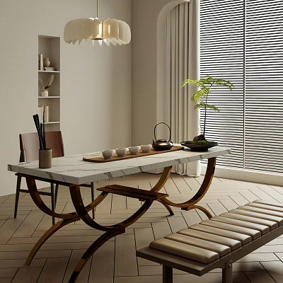 Modern Tea Table Chair Tea Table Dining Table 3d model