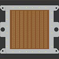 Electronic Circuit Heat Sink With Metallic Frame Striped Surface And Mounting Holes