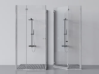 Modern Shower Room Shower Partition Bathroom Hardware Glass Door Glass Shower Room 3d model