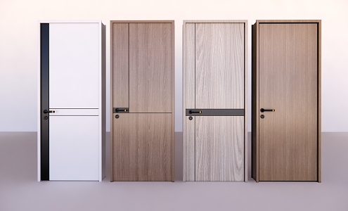 Modern Door Single Door Wooden Door 3d model