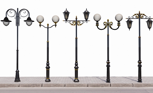 Landscape lights street lights street lights outdoor lighting square lights 3d model