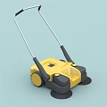 Yellow Hand Push Industrial Cleaning Equipment with Floor Brushes and Wheels