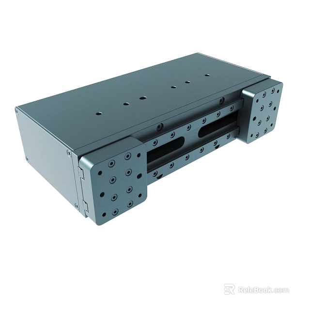 Rectangular Precision Metal Mechanical Component With Multiple Holes For Industrial Use 3d model 
