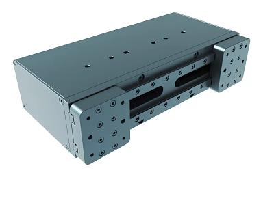 Rectangular Precision Metal Mechanical Component With Multiple Holes For Industrial Use 3d model