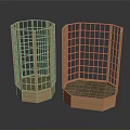 Decorative Bamboo Hexagonal Fence with Grid Panels and Base Platform Structure