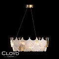 Elegant White Gold Scalloped Chandelier With Leaf Shaped Design And Warm Light