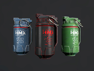 Modern Grenade Smoke Bomb 3d model