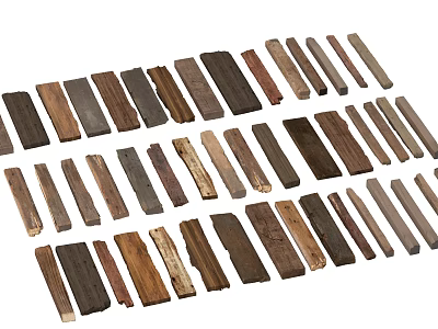 Natural Stone Wood Decorative Strips With Various Colors Textures For Interior Design 3d model