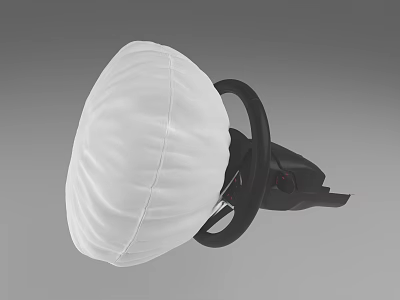 Car Steering Wheel With Deployed Airbag Safety Device In Action 3d model Car Steering Wheel With Deployed Airbag Safety Device In Action 3d model