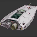 Futuristic Spaceship Rear View With Multiple Engines And Aerodynamic Structure 3d model
