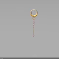 Modern Decorative Pendant With Golden Circular Rings Chain And Pendant Ball On Dark Background