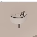 Modern Sleek White Wall Mounted Ceramic Washbasin With Silver Faucet