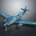 Teal Camouflage Vintage Military Aircraft Model With Detailed Design And Landing Gear