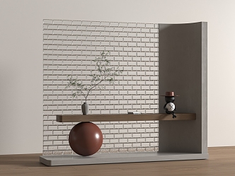 Modern glass brick partition 3d model