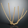Natural Beige Rope With Knotted Center And Spread Out Strands On Dark Surface