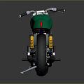 Vintage Green Motorcycle With Brown Leather Seat Number 90 On Body Classic Design Shiny Finish