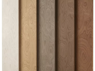 Wooden Decorative Components with Various Natural Wood Grain Textures and Color Tones for Interior Design 3d model