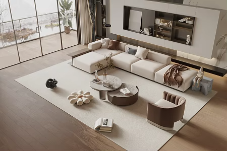 Sofa Combination Coffee Table 3d model