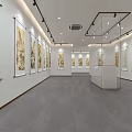 Spacious Bright Art Studio With White Walls Gray Floors Traditional Paintings And Recessed Lighting