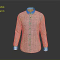 Fashionable Plaid Long Sleeve Shirt With White Collar And Cuffed Sleeves