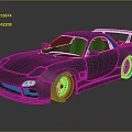 Silver Modified Sports Car With Large Rear Spoiler Black Wheels And Sleek Design