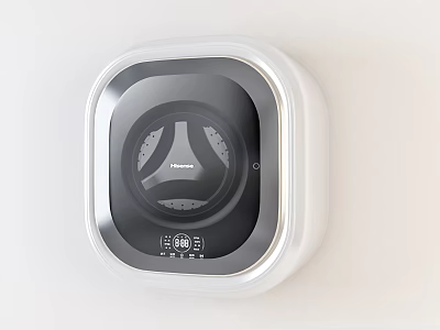 Panasonic Wall Mounted Washing Machine With White Black Design And Digital 3d model