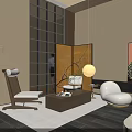 Modern Hotel Lobby Interior With Reception Desk Seating Area And Decorative Lighting