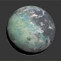 Colorful Detailed 3D Earth Globe Model With Blue Green White Surface