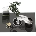 Modern Electric Cooktop with Steam Rising from Pot Glass Pitcher Green Plant and Scattered Nuts