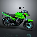 Green Modern Motorcycle With Sleek Body Black Seat And Stylish Wheels Design