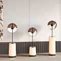 Elegant Modern Floor Lamps With Circular Shade And Cylindrical Base Design