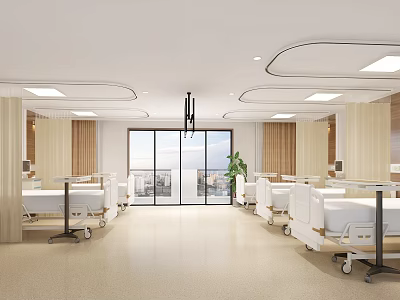 Well Equipped Hospital Outpatient Clinic With Examination Beds Medical Tools And Consultation Rooms 3d model