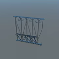 Ornate Metal Railing With Curved Decorative Patterns And Base Support