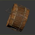 Traditional Handcrafted Wooden Drum With Leather Drumhead And Rope Bindings